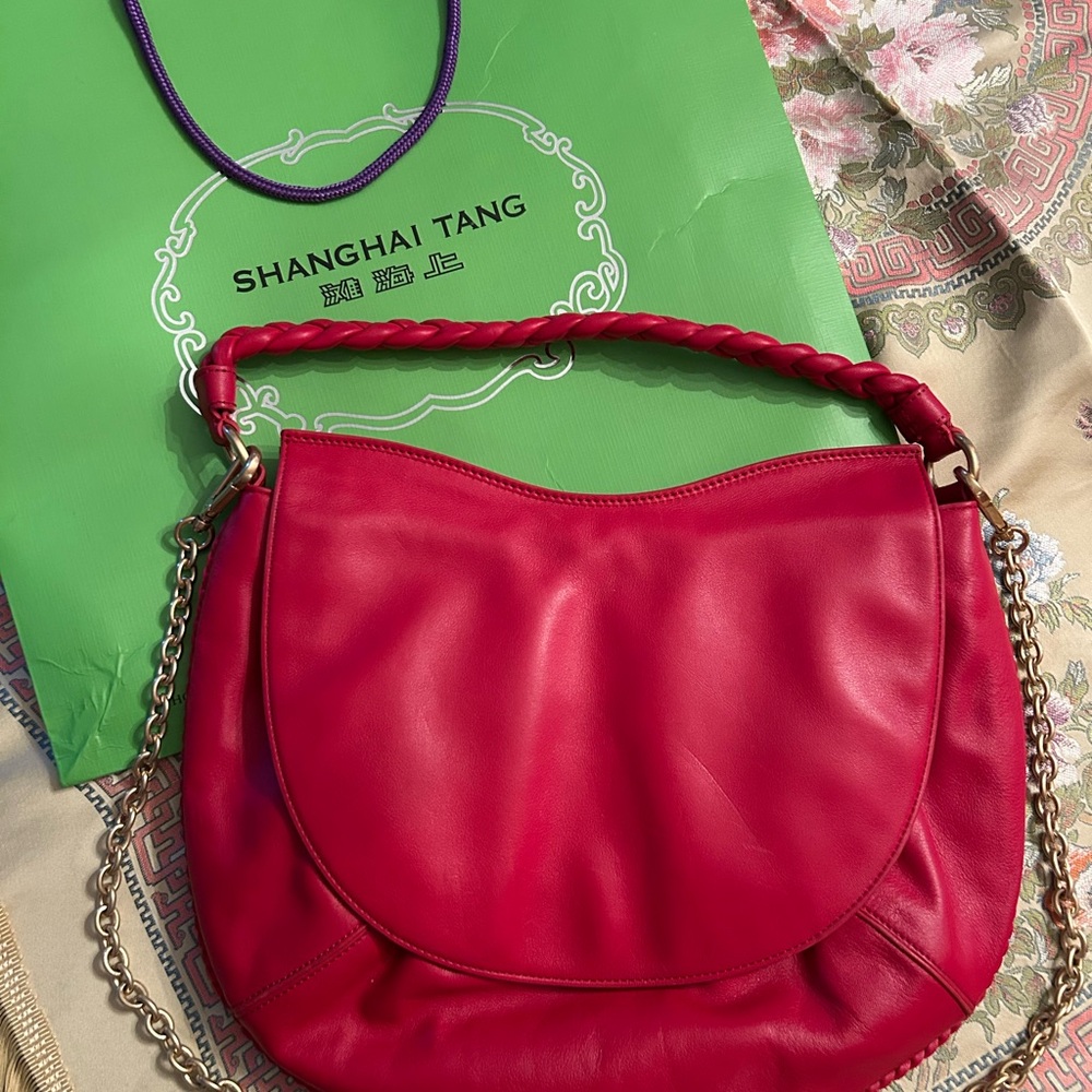 Shanghai Tang Vibrant Red Shoulder Bag